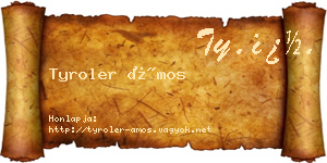 Tyroler Ámos névjegykártya